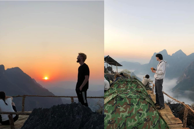 Overnachting Camping Bij nong khiaw uitkijkpunt, 360 uitzicht