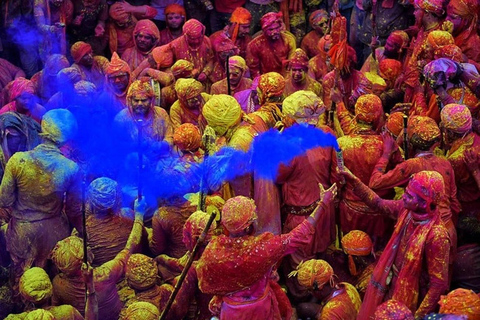 Holi Festivities &amp; Delhi Sightseeing: Same-Day AdventureTour with Transportation and Guide only