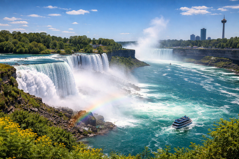 Montreal: Toronto & Niagara Falls Tour with Train & Hotel Montreal: Toronto & Niagara Falls Tour with Train & Hotel