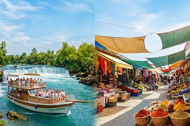 From Alanya/Side/Antalya: Manavgat River Boat Tour & Bazaar