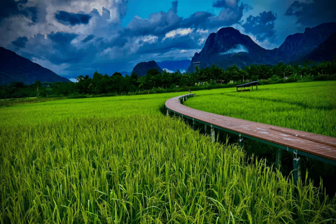 Vang Vieng:Zipline,Kayak,Nam Xay,Lagoon 2&Optional Paramotor Full-Day Adventure with Morning Paramotor