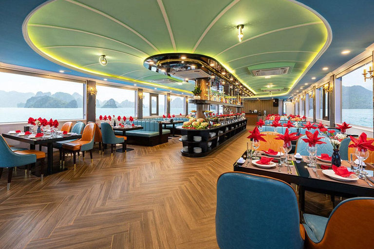 Hanoi: Aurora Halong Day Cruise - Lunch, Kayak, Swim, Cave from Halong: Cruise with Buffet, Kayaking (No transfer)