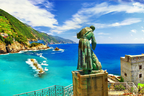 Depuis Milan : Cinque Terre avec Portovenere et croisière en bateau