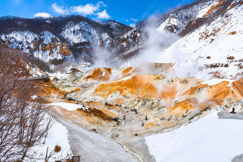 Hokkaido Sapporo to Noboribetsu, Lake Toya, Silo Observatory Sapporo TV Tower Departure B. Mt. Usu & Showa-Shinzan