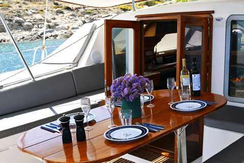 Mykonos: Catamaran Cruises with Lunch and Drinks Private Half-Day Catamaran Cruise with Lunch and Drinks