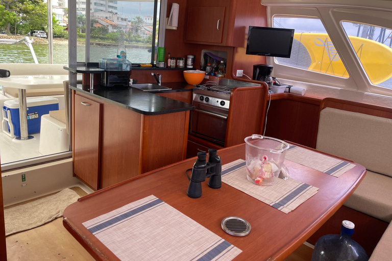 Cartagena: Overnight Catamaran Rosario Islands Trip Catamaran sunset and sleeping