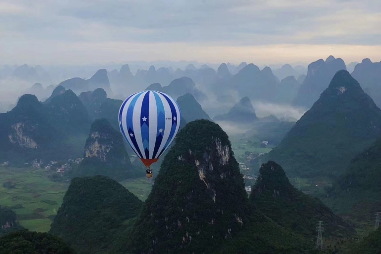 Yangshuo Heißluftballonfahrt Sonnenaufgang Erlebnis TicketAbfahrt von Xingping 4:45 Uhr
