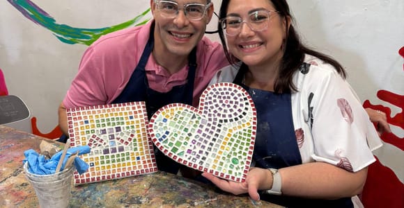 San Juan: Mosaic Crystal Art Workshop with Drink