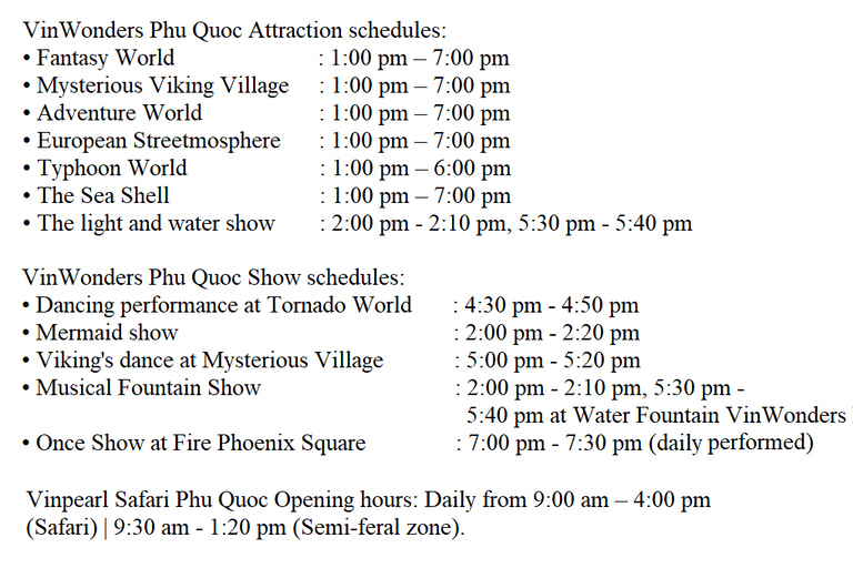 Phu Quoc: VinWonders Entry Ticket with Optional Safari Vinwonders Phu Quoc + Free FnB Voucher 150k