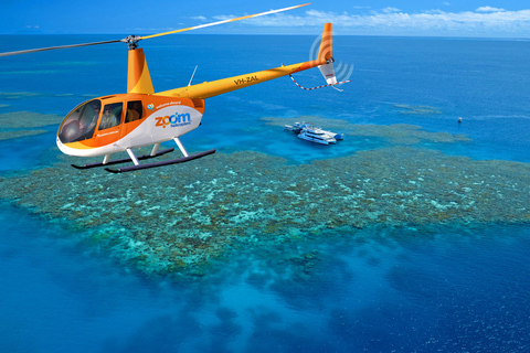 Cairns: Great Barrier Reef Pontoon, Travel by Helicopter Heli Flight to the reef, Heli flight back to Cairns
