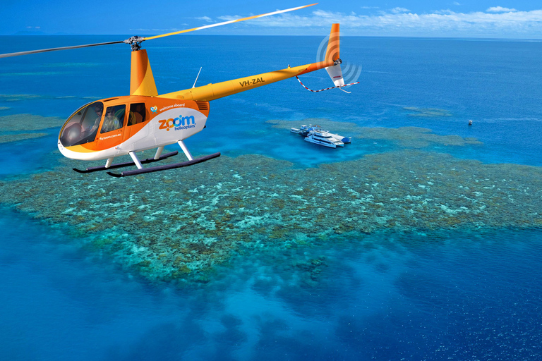 Cairns: Great Barrier Reef Pontoon, Travel by Helicopter Heli Flight to the reef, Heli flight back to Cairns