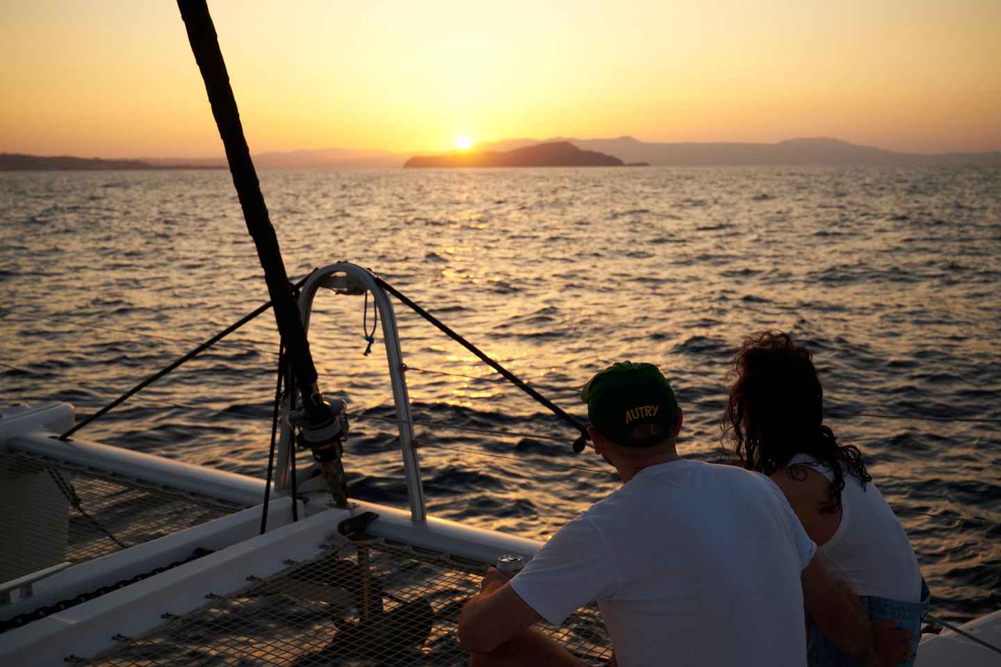 Chania Old Port: Luxury Sunset Catamaran Cruise with Wine