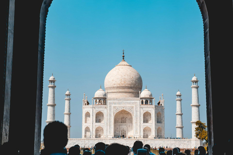 Au départ de Delhi : visite privée du Taj Mahal et du fort d'Agra au lever du soleilVoiture privée AC + chauffeur + visite guidée