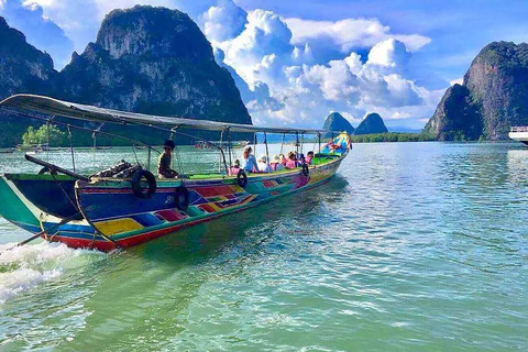 Phuket: James Bond Island med stor båt och kanotpaddling i havsgrottor