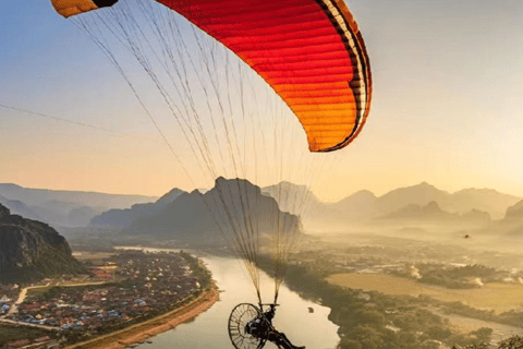 Vang vieng Cloud Walk: Hot Air Balloons and Paragliding Tour Hot air balloon in the morning, paragliding in the afternoon