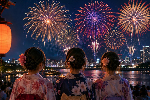 From Osaka/Kyoto: Tenjin Matsuri Fireworks&Yukata Experience From Osaka (Men's Yukata Experience)