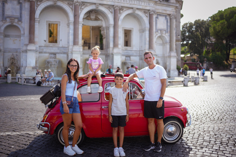 Timeless Rome: A Journey in Fiat 500 or Convertible Fiat 500 Shared Vintage Convertible Fiat 500 experience