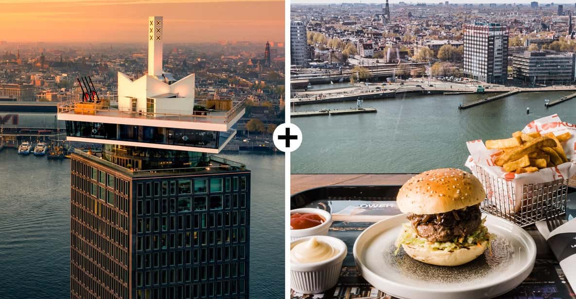 Impressie van Amsterdam: A'DAM Lookout toegangsbewijs met burger