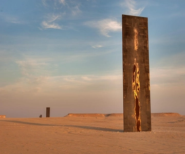 West Qatar: Richard Serra, Mushroom Hills, Camel Race track