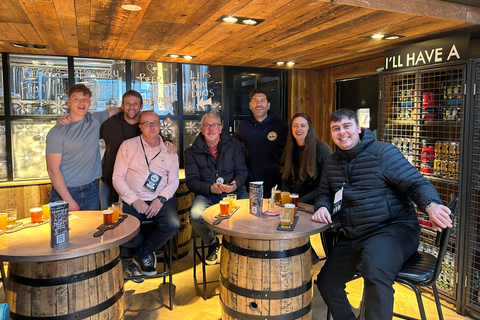 Liverpool: Brewery Bus Tour with 12 Beer and Pizza Late Afternoon Tour