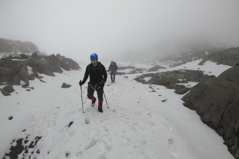 Szczyt Orizaba, północna ściana: Trening u podnóża lodowcaPółnocna ściana Pico de Orizaba: trening u podstawy lodowca