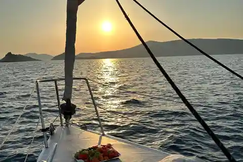 Trogir : Navigation au coucher du soleil