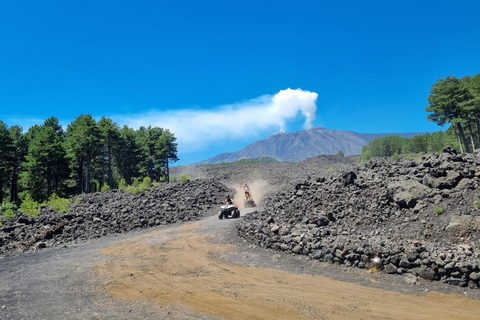 Etna volcano: Etna grand tour by quad bike with cave and lava flow visit