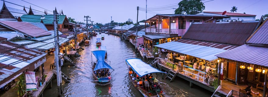 Kanchanaburi : visite touristique avec le marché d'Amphawa