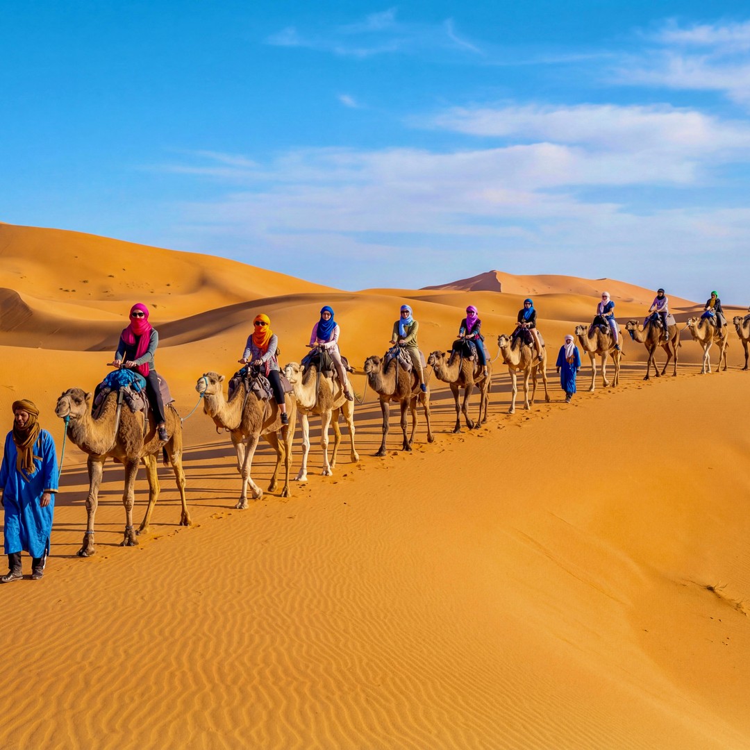 De Marrakech à Fès : excursion de 3 jours dans le désert du Sahara et Merzouga - dromadaire