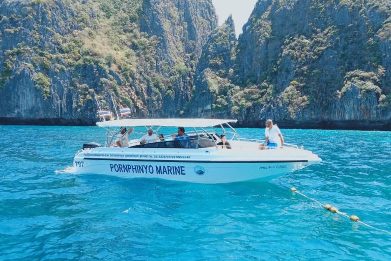 Croisière privée de luxe en bateau rapide vers les îles Phi PhiCroisière privée de luxe en bateau rapide vers l'île de Phi Phi