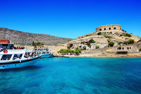 Elounda: Spinalonga Guided Boat Tour with BBQ and Swimming