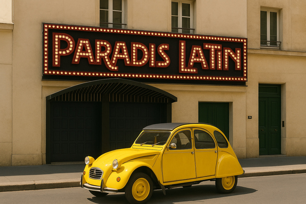 París: paseo en 2CV, cena y espectáculo de cabaret en el Paradis Latin.
