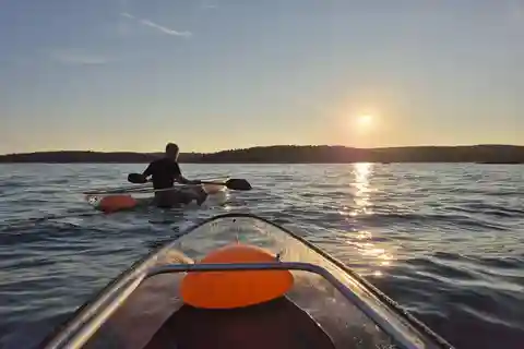 Medulin: Sunset & Night Glow: Transparent Kayak Tour