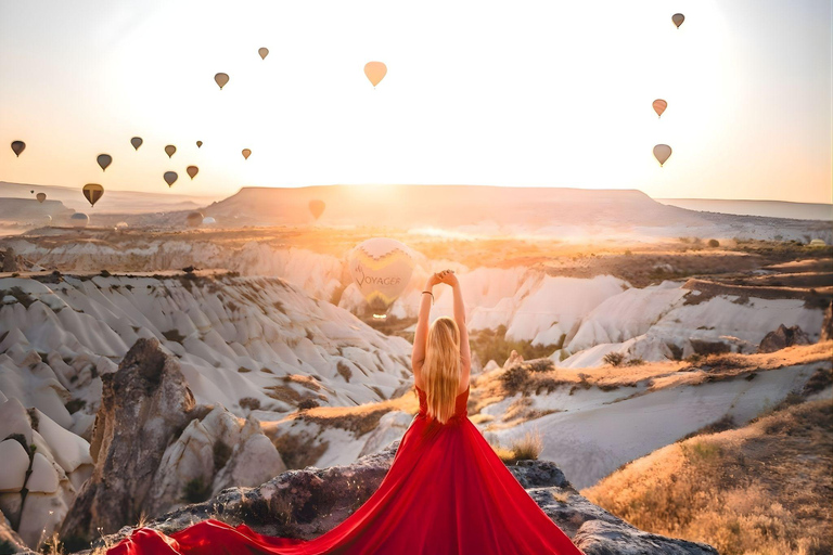 Cappadocia: Private Photo Shoot with Flying Dress & Horses Horse Photo Shoot Experience