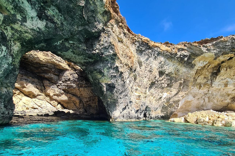 Malta/Gozo:Comino,Crystal/BlueLagoon&amp;Caves Passeio de barco particular