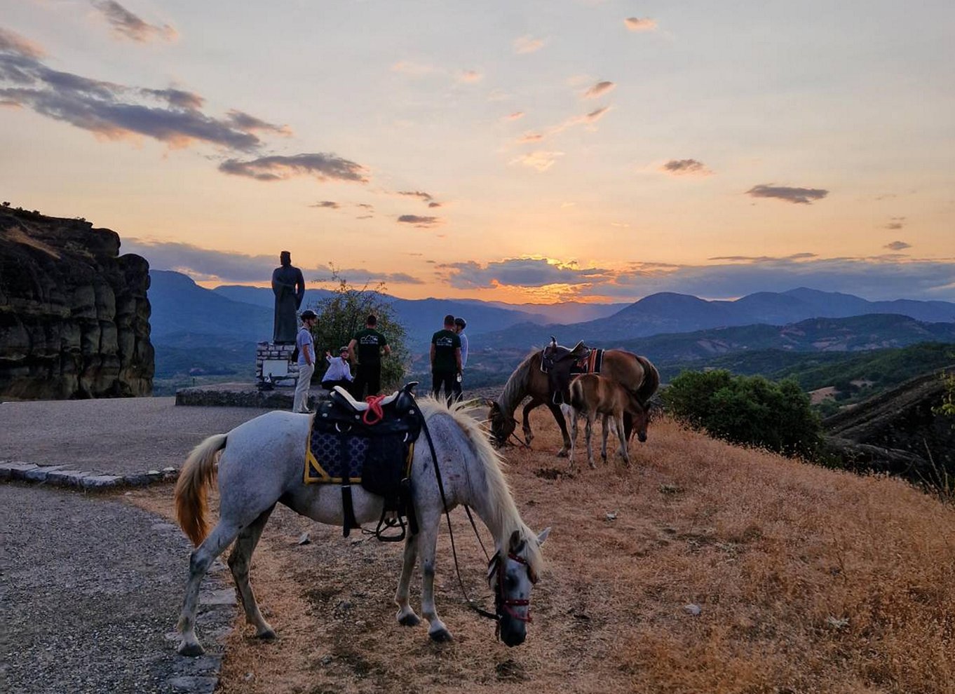 Kastraki: Ridning ved solnedgang i Meteora