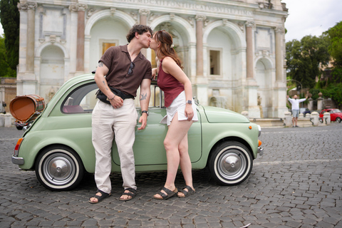 Timeless Rome: A Journey in Fiat 500 or Convertible Fiat 500 Shared Vintage Convertible Fiat 500 experience