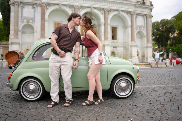 Timeless Rome: A Journey in Fiat 500 or Convertible Fiat 500 Shared Vintage Convertible Fiat 500 experience