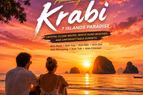Ao Nang: 7 Islands Sunset Tour with Dinner & Snorkeling