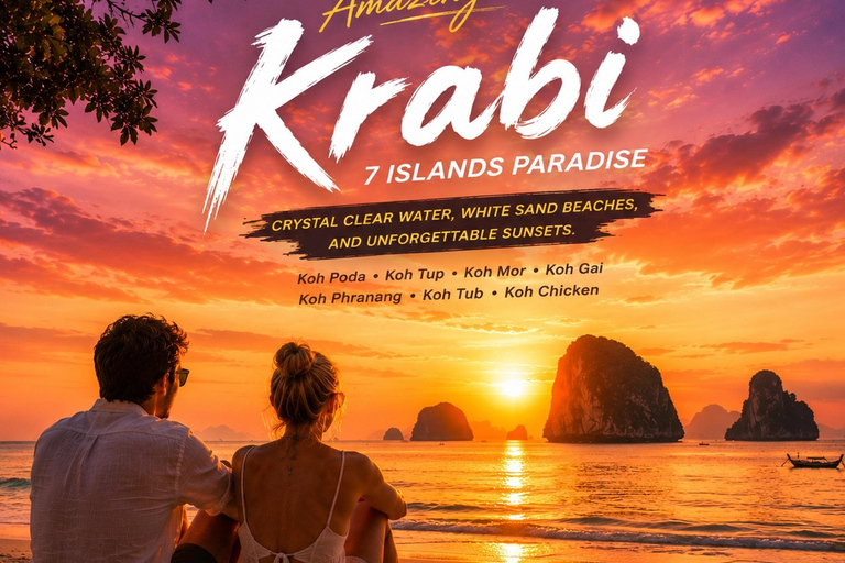 Ao Nang: 7 Islands Sunset Tour with Dinner & Snorkeling