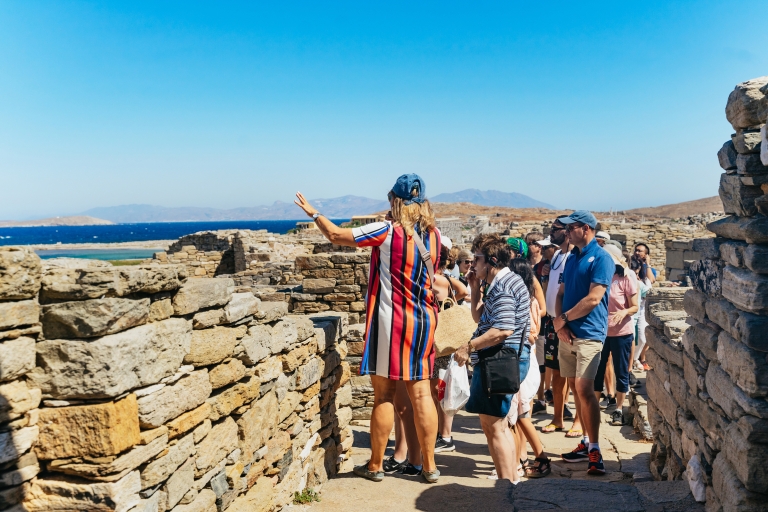 Ab Mykonos: Tour nach Delos mit Tickets ohne AnstehenTour auf Spanisch mit Hotelabholung