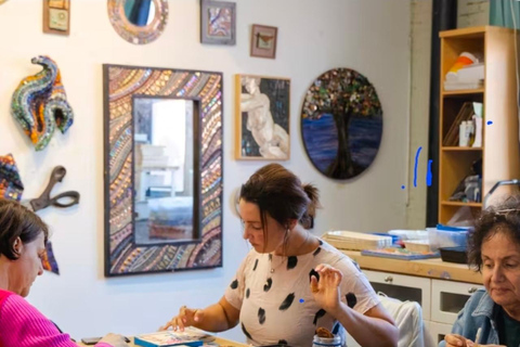 Create a mosaic in a Boston artist's studio