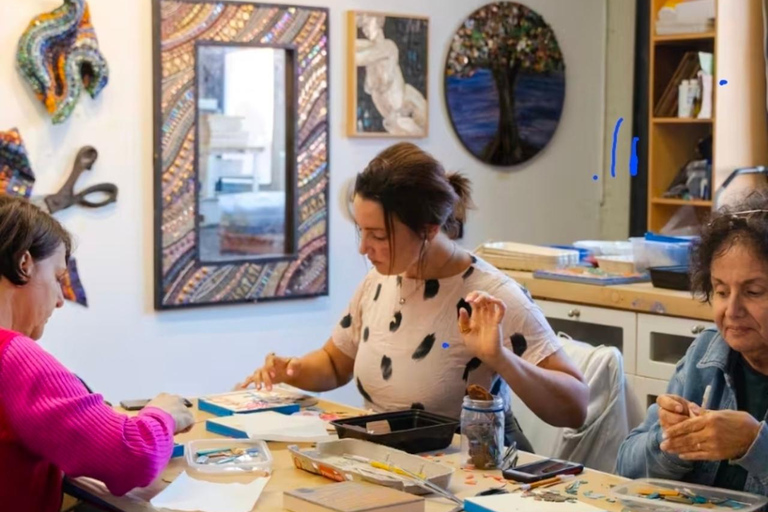 Create a mosaic in a Boston artist's studio