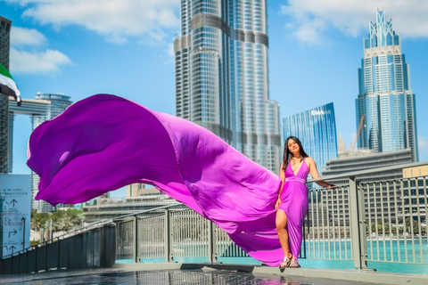 Dubai: Burj Khalifa Flying Dress Videography Shoot