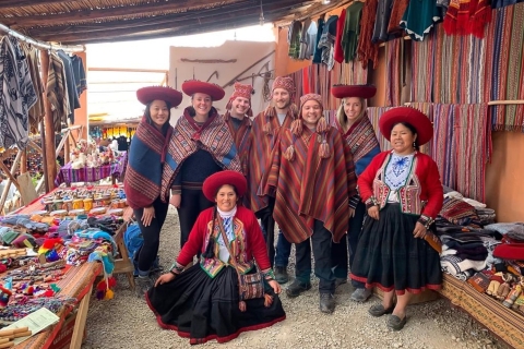Depuis Cuzco : Moray, salines et tisserands de ChincheroExcursion en petit groupe avec prise en charge à l'hôtel