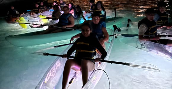 San Juan: Clear Kayak Guided Experience with LED Lights