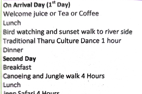 Chitwan: 2 NIGHTS 3 DAYS FULL SAFARI PACKAGE ALL INCLUSIVE Chitwan: 2 NIGHTS 3 DAYS FULL PACKAGE ALL INCLUSIVE