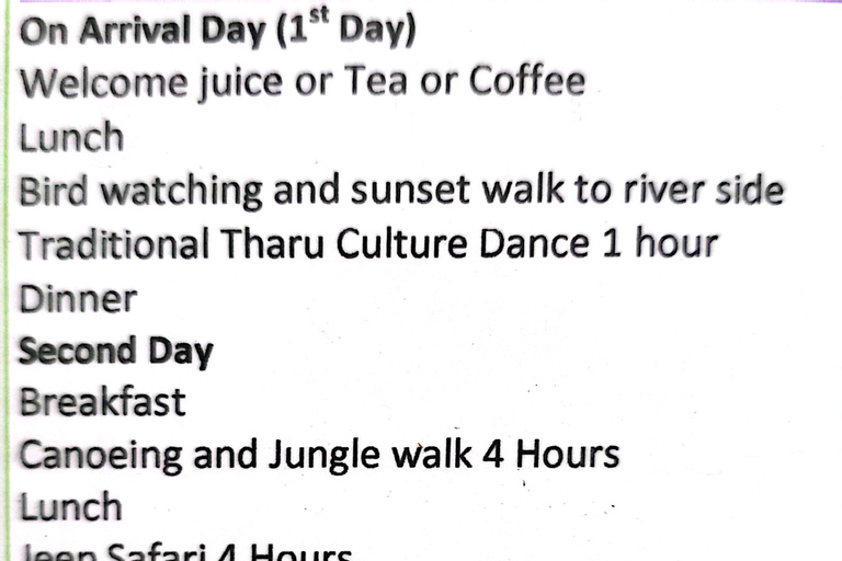 Chitwan: 2 NIGHTS 3 DAYS FULL SAFARI PACKAGE ALL INCLUSIVE Chitwan: 2 NIGHTS 3 DAYS FULL PACKAGE ALL INCLUSIVE