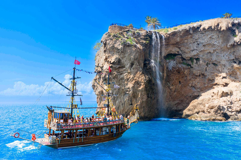 Antalya: Düden Waterfalls Boat Trip with Lunch & Drinks Snecic Boat Tour / with Hotel Transfer