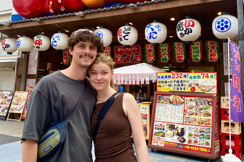 Osaka piesza wycieczka kulinarna Shinsekai Dotonbori 10 potraw 1 napój